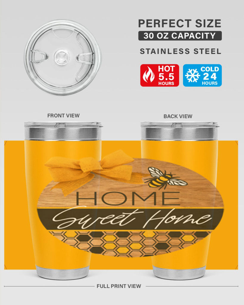 Home Sweet Home Bee and hive pattern Mockup242#- spring- Tumbler