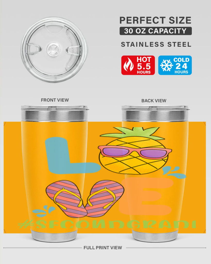 LOVE 2nd Grade Summer Pineapple 17#- second grade- Tumbler
