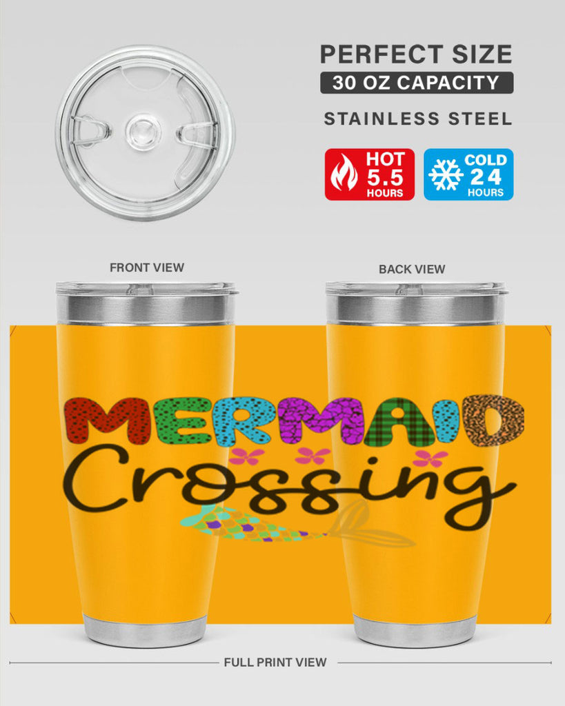 Mermaid Crossing 399#- mermaid- Tumbler