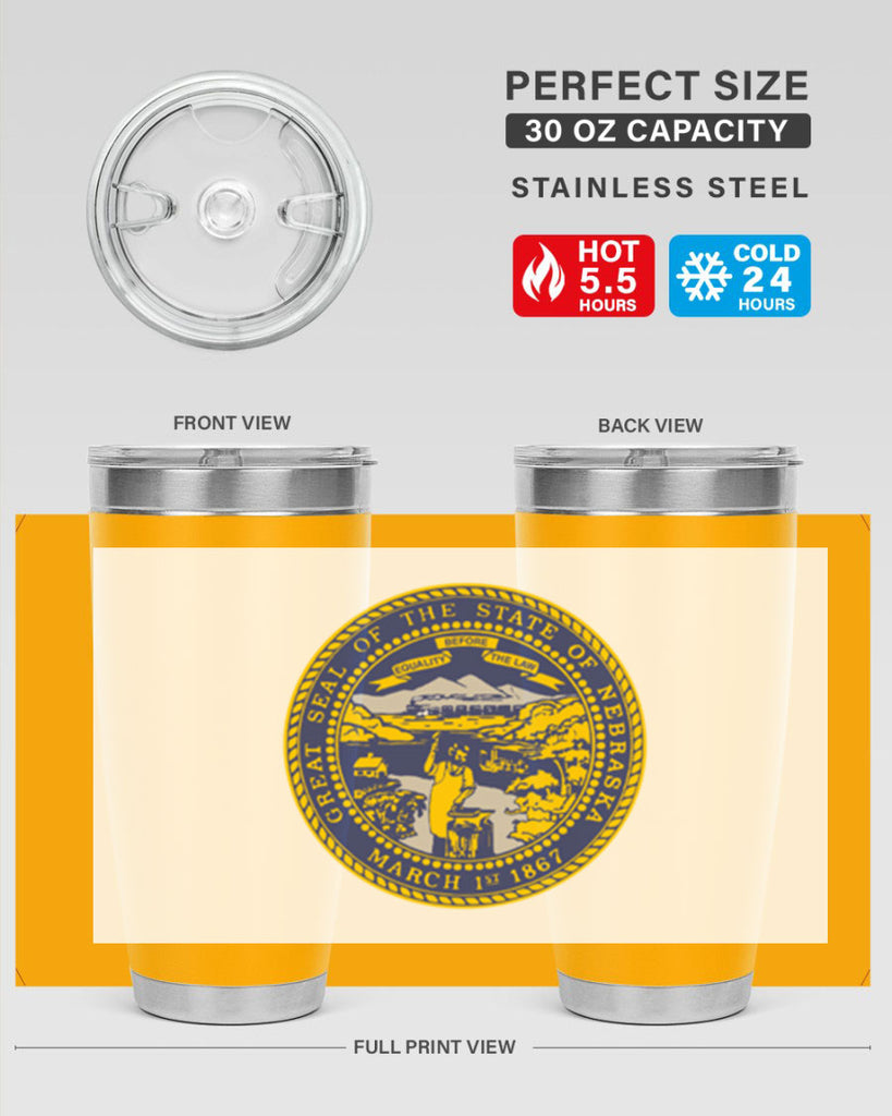 Nebraska 25#- Us Flags- Tumbler