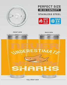 Never underestimate a woman who loves sharks Style 52#- shark  fish- Tumbler
