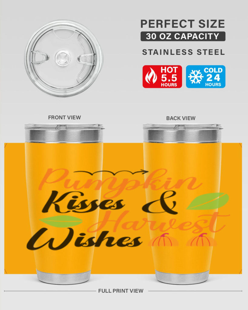 Pumpkin Kisses Harvest Wishes 523#- fall- Tumbler