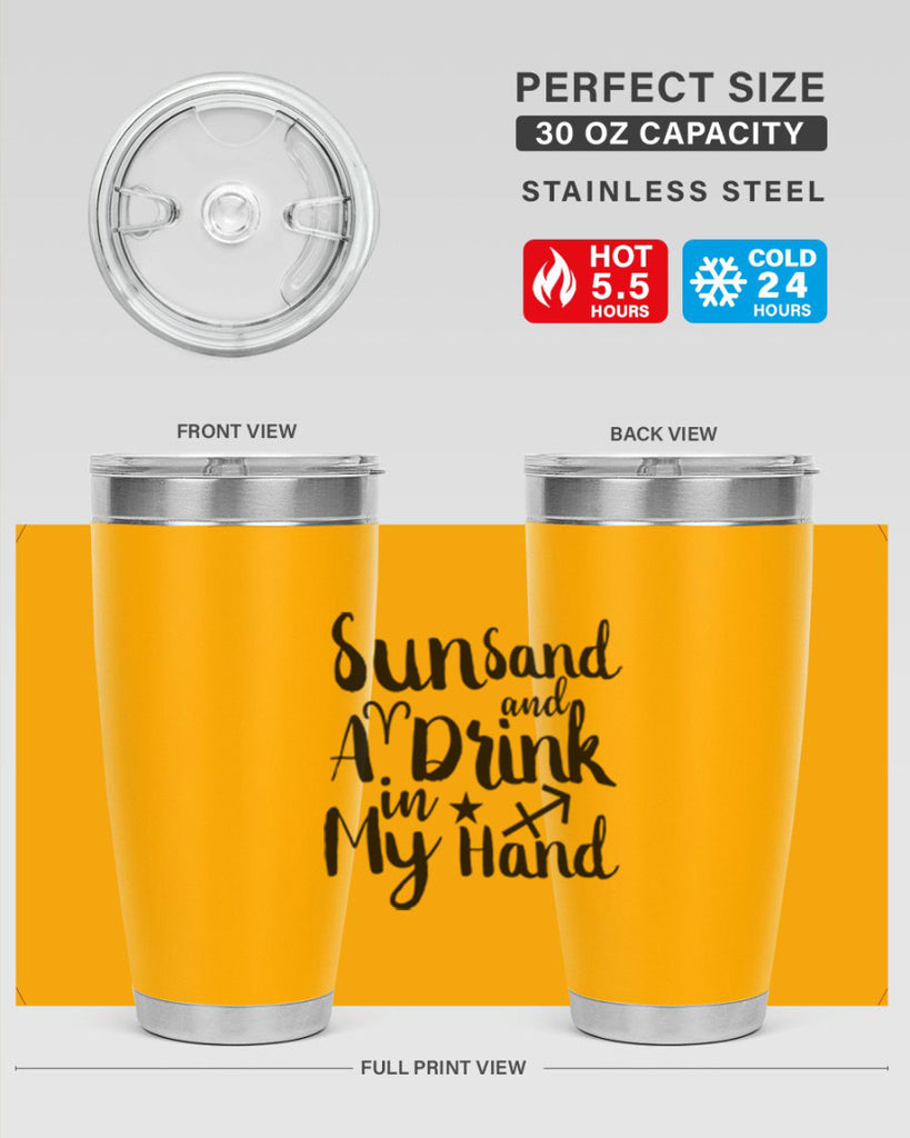 Sun Sand And A Drink In My Hand 480#- zodiac- Tumbler