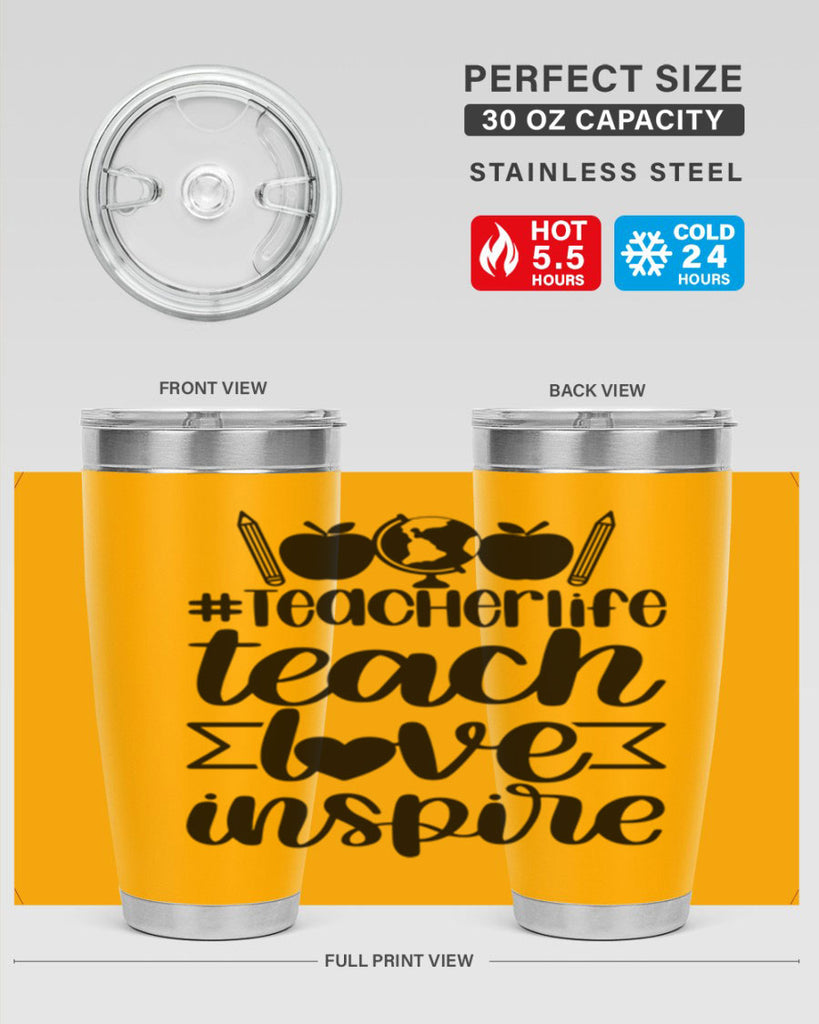 Teacher Life Teach Love Inspire Style 51#- teacher- tumbler