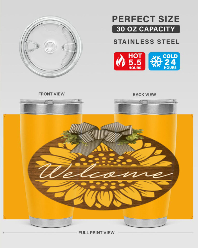 Welcome Sunflower Mockup584#- spring- Tumbler