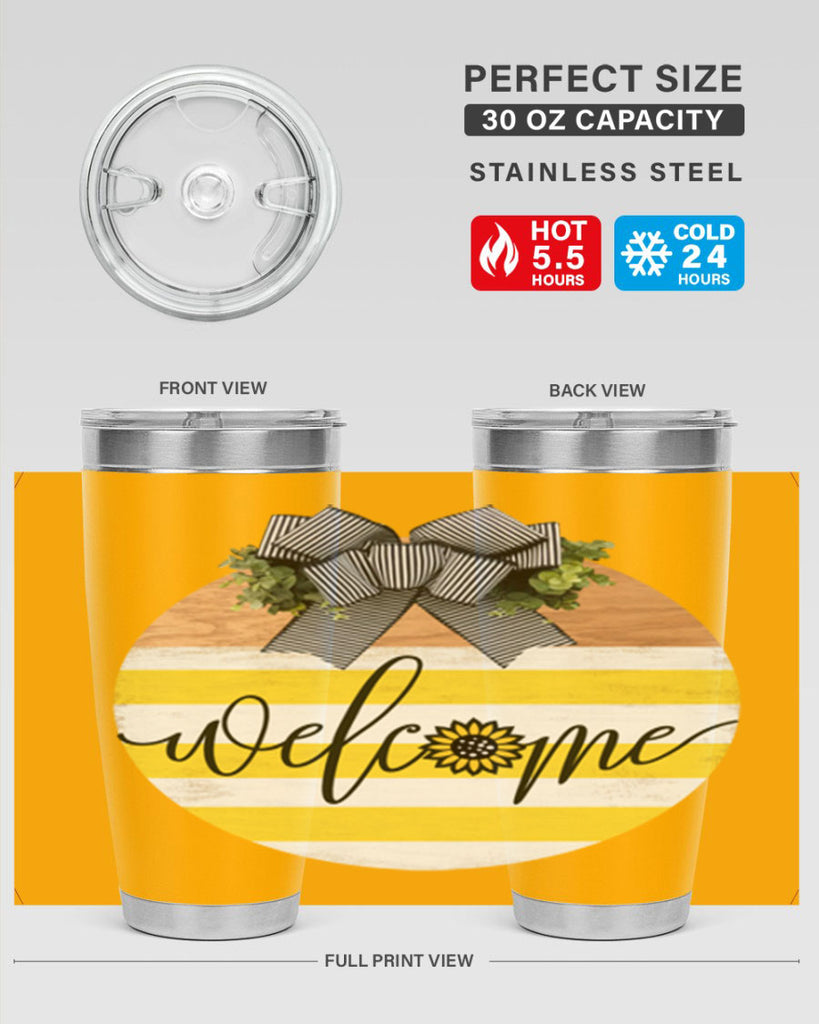 Welcome with sunflower Mockup591#- spring- Tumbler