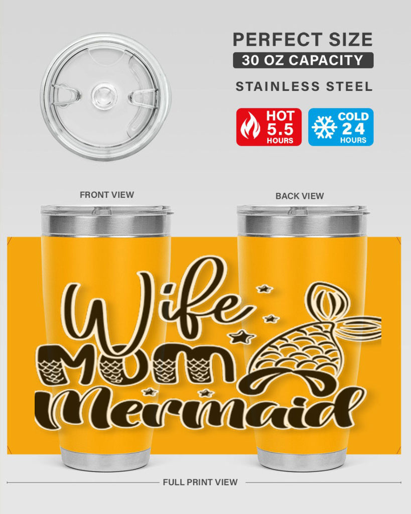 Wife Mom Mermaid 675#- mermaid- Tumbler