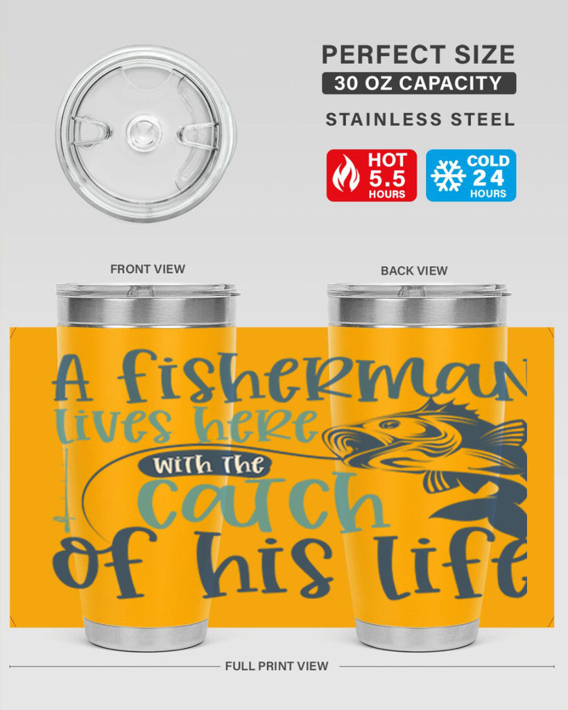 a fisherman lives here with the catch 228#- fishing- Tumbler