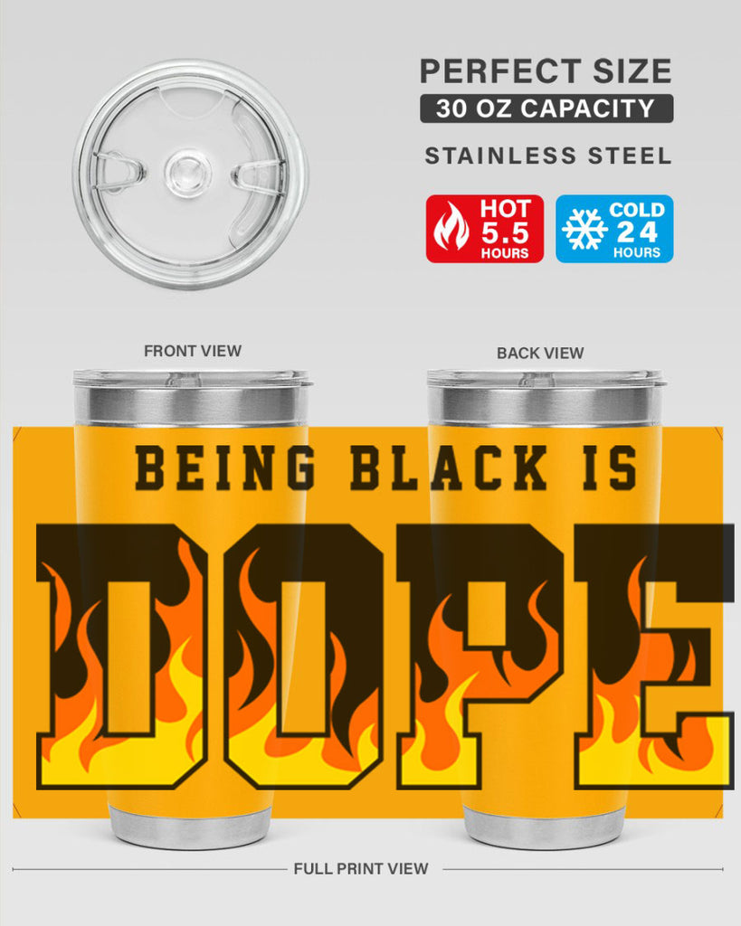 being black is dope flames 256#- black words phrases- Cotton Tank