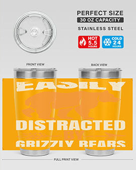 easily distracted by grizzly bears 1#- Bears- Tumbler