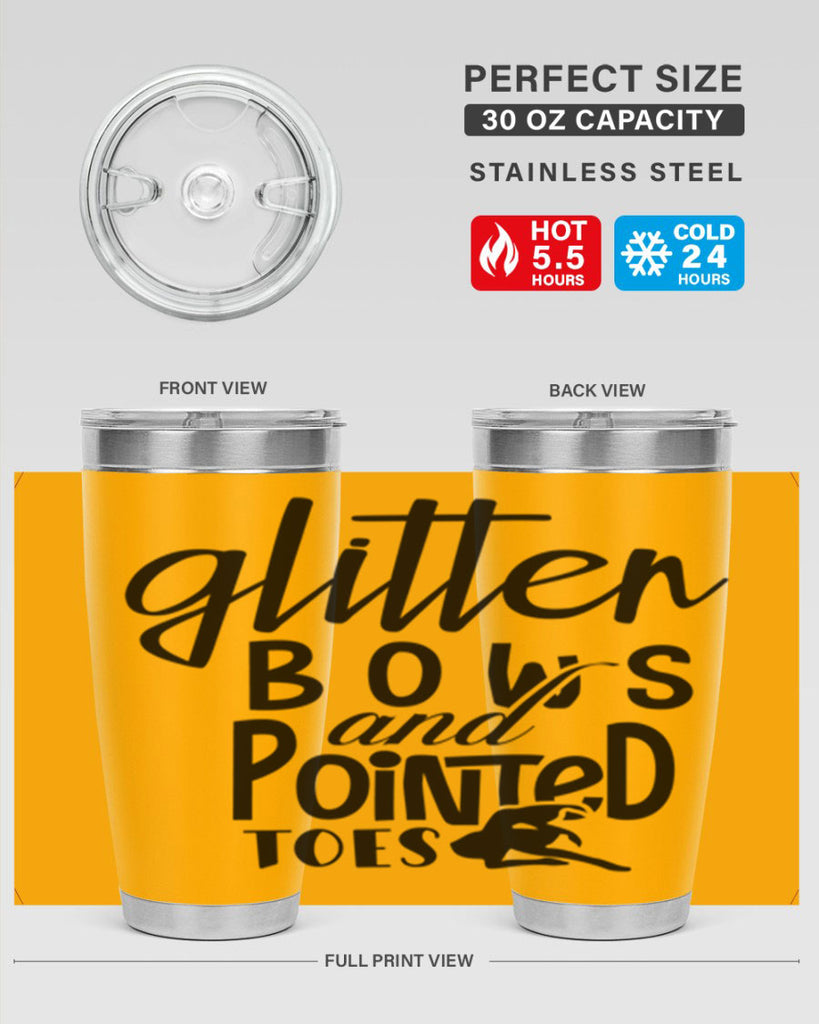 glitter bows and pointed toes 42#- ballet- Tumbler