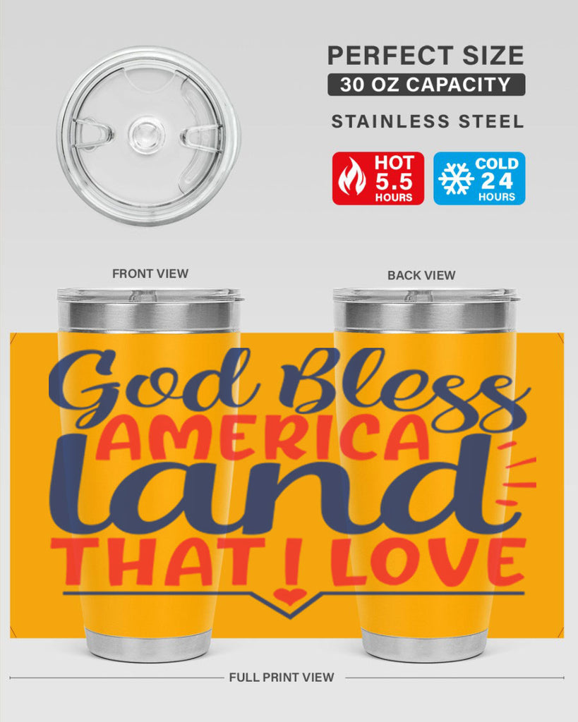 god bless america land that i love Style 54#- Fourt Of July- Tumbler