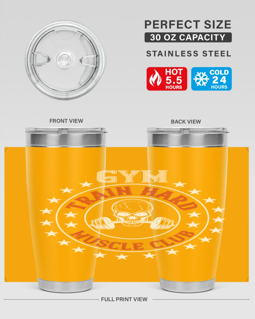 gym train hard mucle club 95#- gym- Tumbler