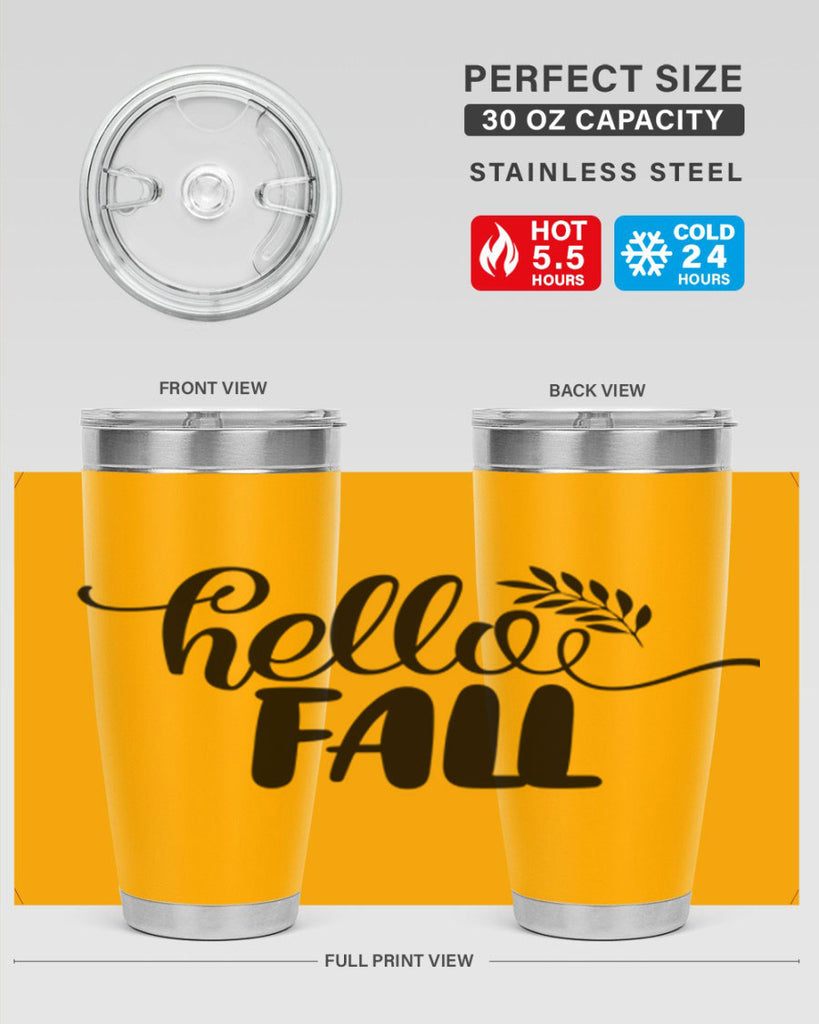 hello fall 54#- thanksgiving- Tumbler