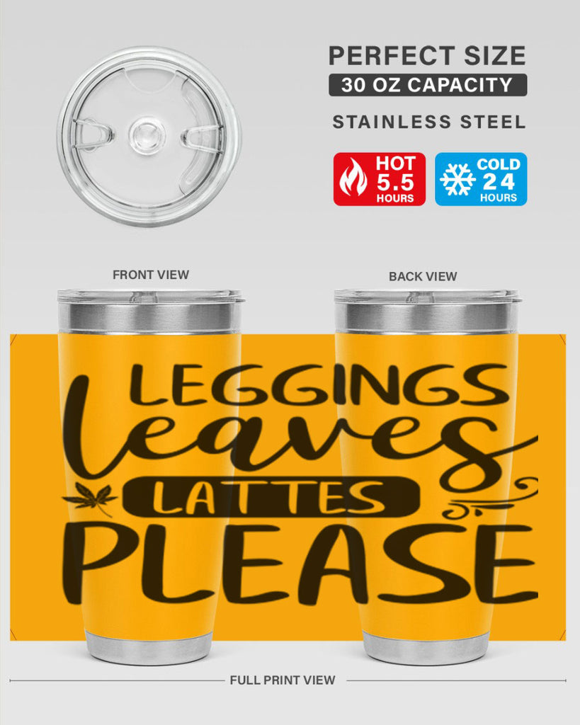 leggings leaves lattes please 396#- fall- Tumbler