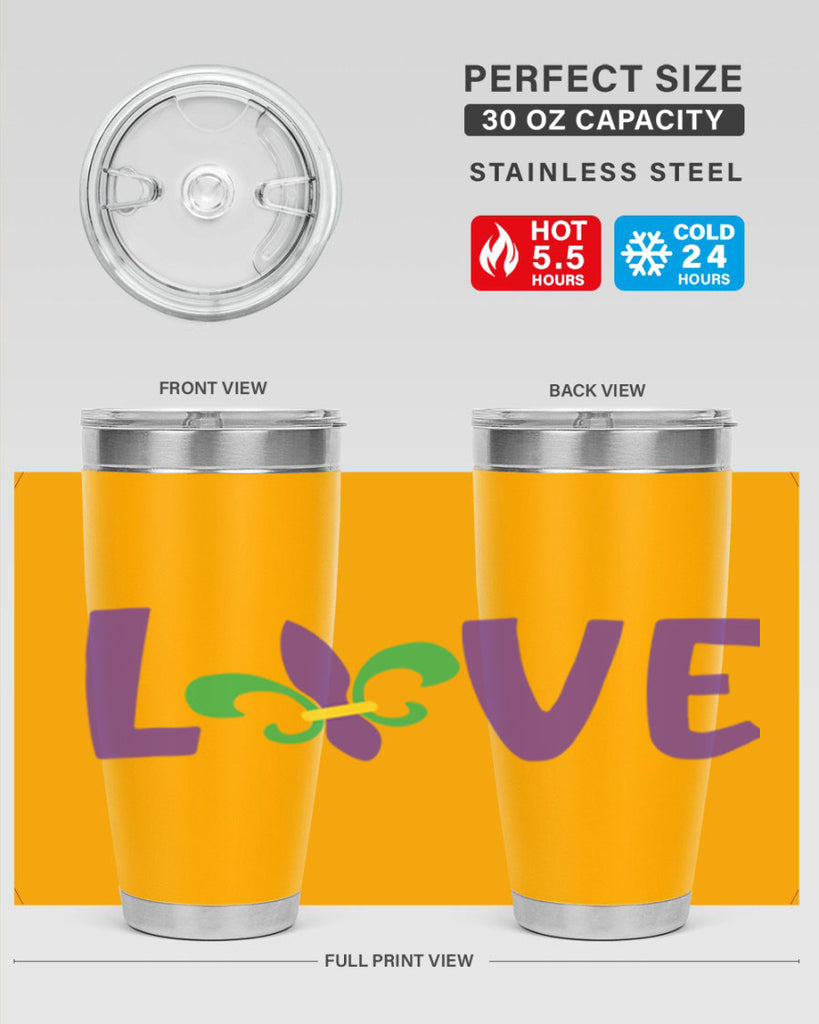 love 80#- mardi gras- Tumbler