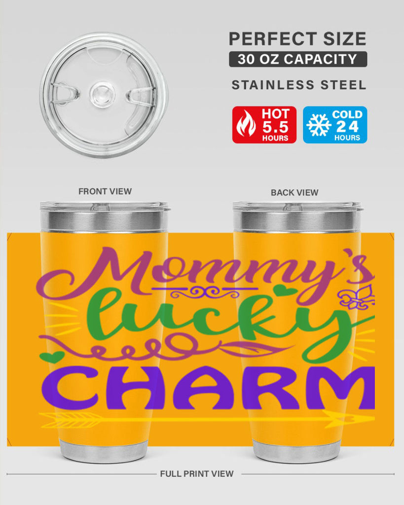 mommys lucky charm 6#- mardi gras- Tumbler