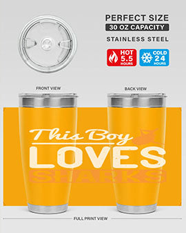 this boy loves sharks Style 14#- shark  fish- Tumbler