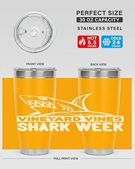 vineyard vines Shark Week Style 8#- shark  fish- Tumbler