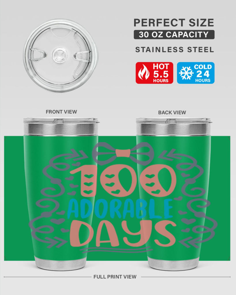 1 100 adorable days 17#- 100 days of school- Tumbler