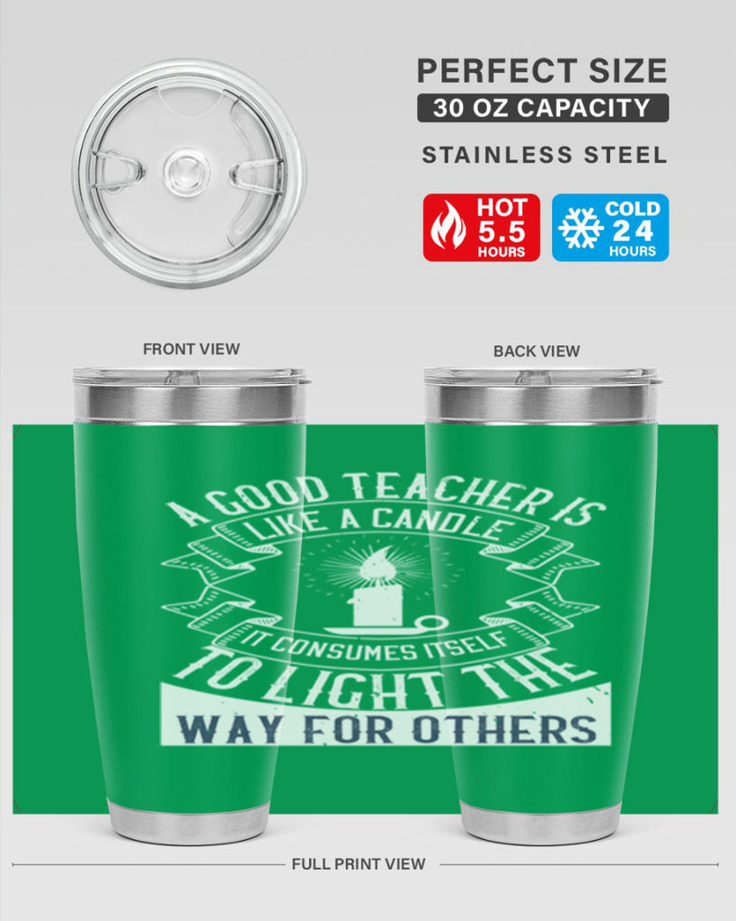 A good teacher is like a candle IT CONSUMES itself to light the way for others Style 111#- teacher- tumbler