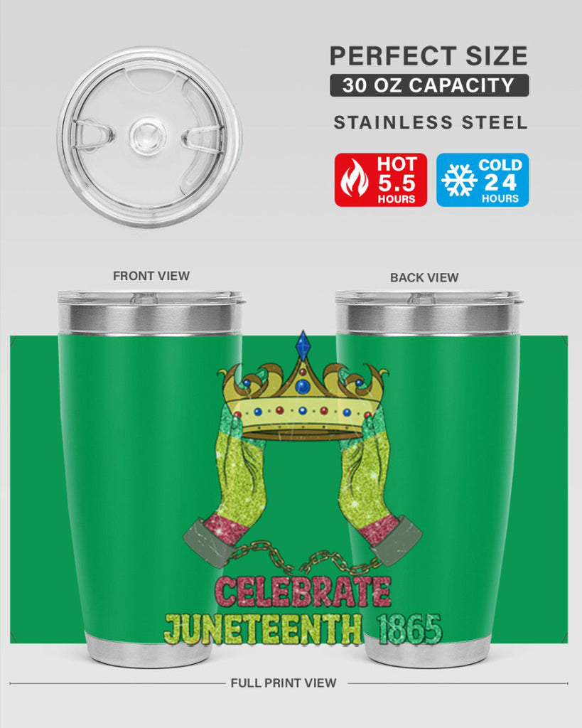 Celebrate Juneteenth 1865 Crown Designs 2#- Juneteenth- tumbler