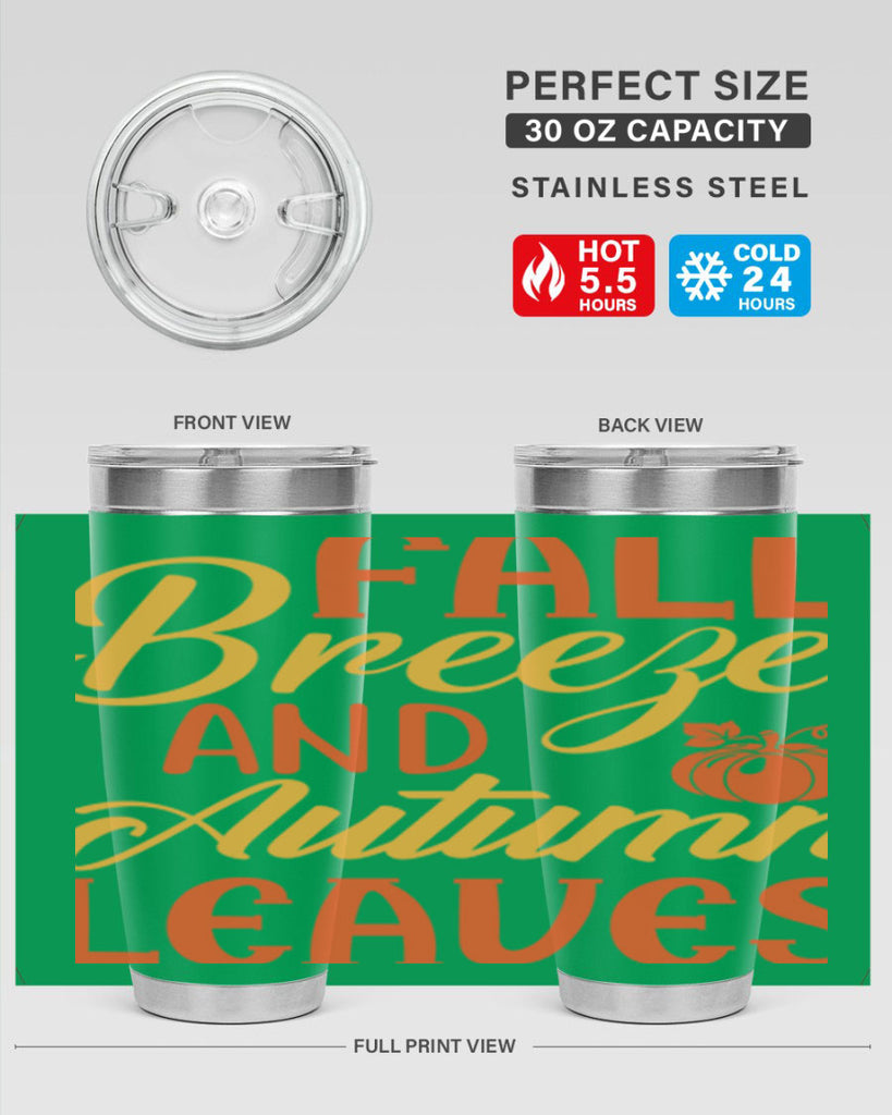 Fall Breeze and Autumn Leaves 92#- fall- Tumbler