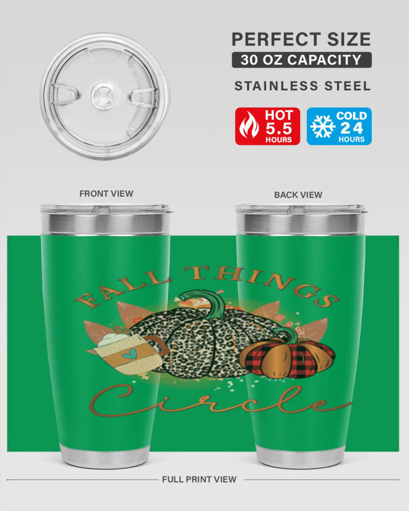 Fall Things Circle 133#- fall- Tumbler