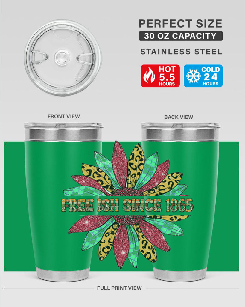 Freeish Since 1865 Sunflower Juneteenth 15#- Juneteenth- tumbler