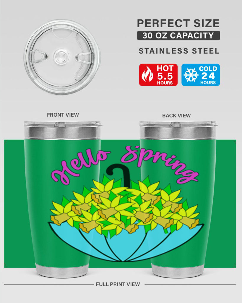 Hello Spring Umbrella Daffodils207#- spring- Tumbler
