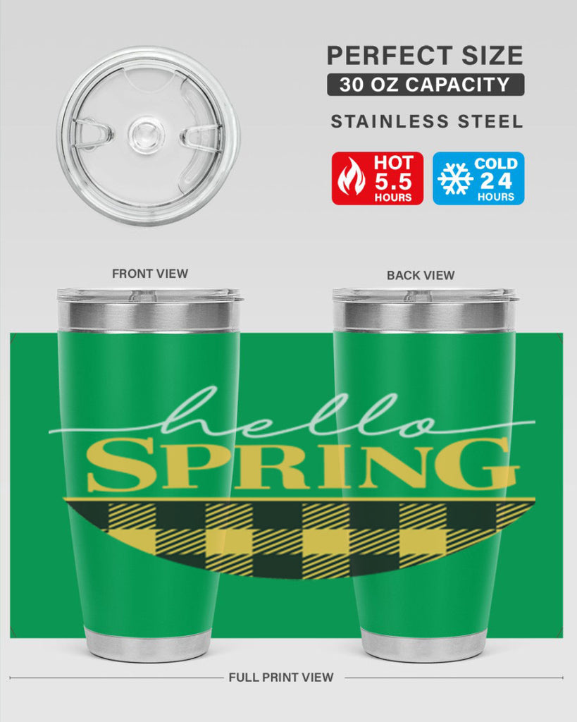 Hello Spring plaid 203#- spring- Tumbler
