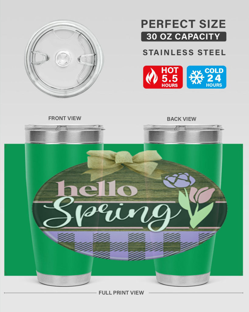 Hello spring plaid Mockup205#- spring- Tumbler
