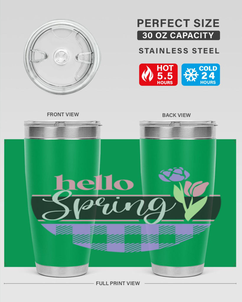 Hello spring plaid206#- spring- Tumbler