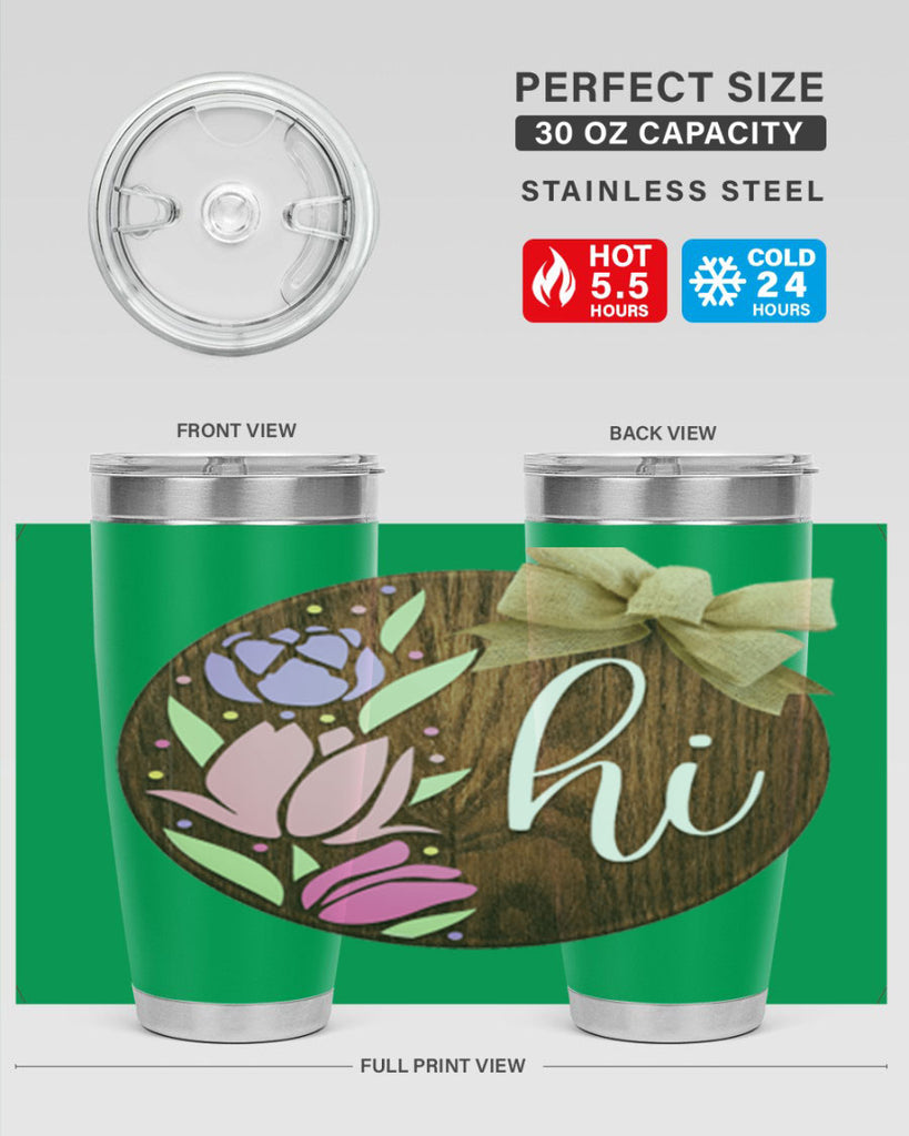 Hi pink flowers Mockup237#- spring- Tumbler
