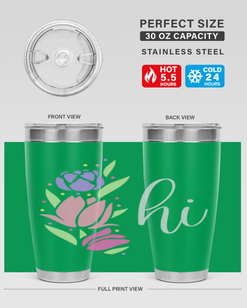 Hi pink flowers238#- spring- Tumbler