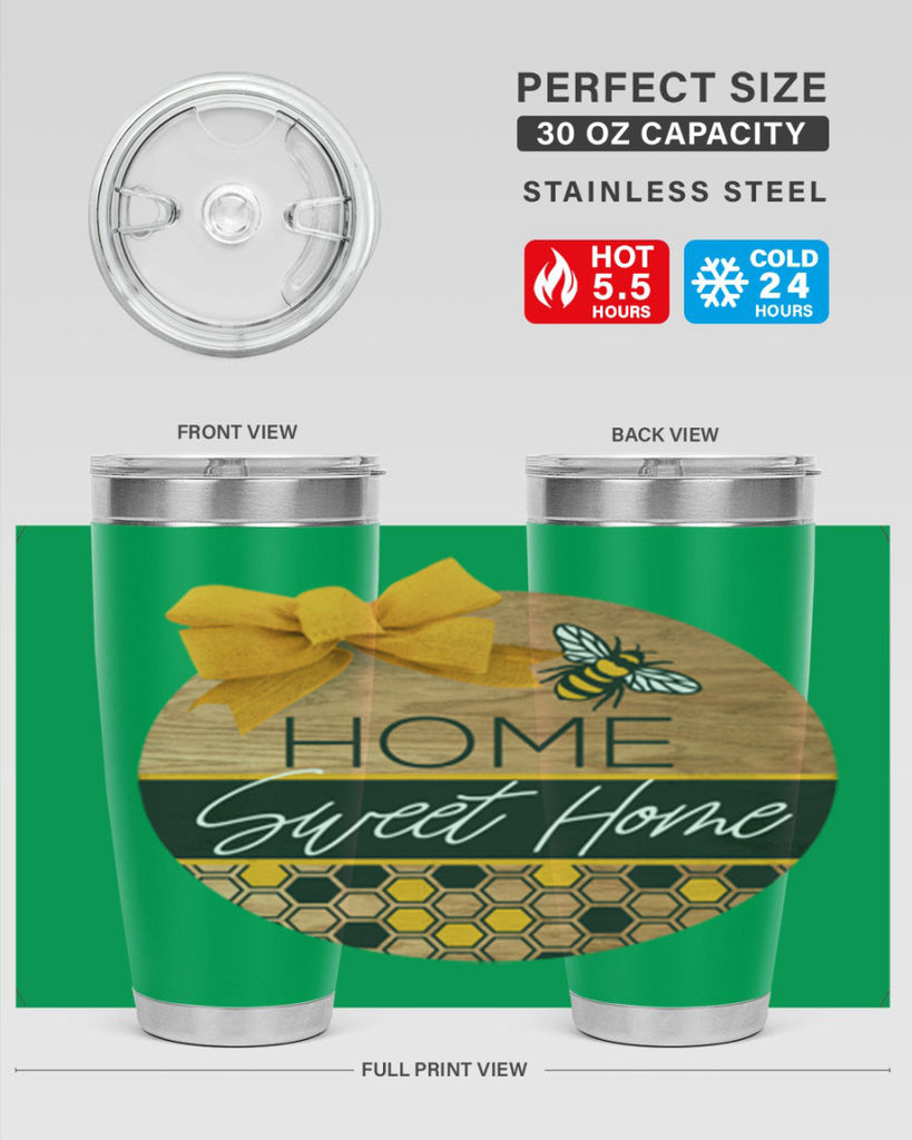 Home Sweet Home Bee and hive pattern Mockup242#- spring- Tumbler