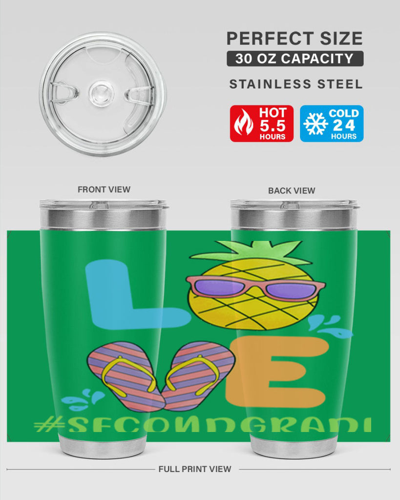 LOVE 2nd Grade Summer Pineapple 17#- second grade- Tumbler