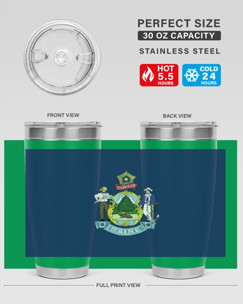Maine 33#- Us Flags- Tumbler