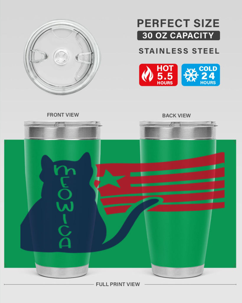 Meowica Style 166#- Fourt Of July- Tumbler