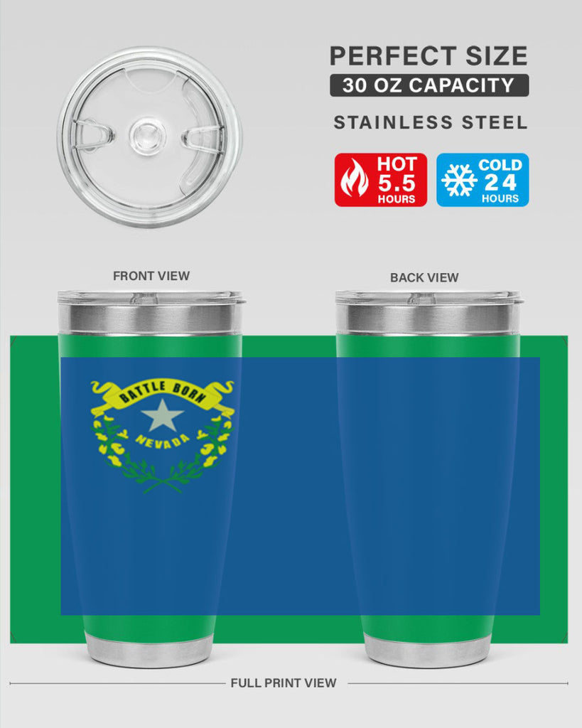Nevada 24#- Us Flags- Tumbler