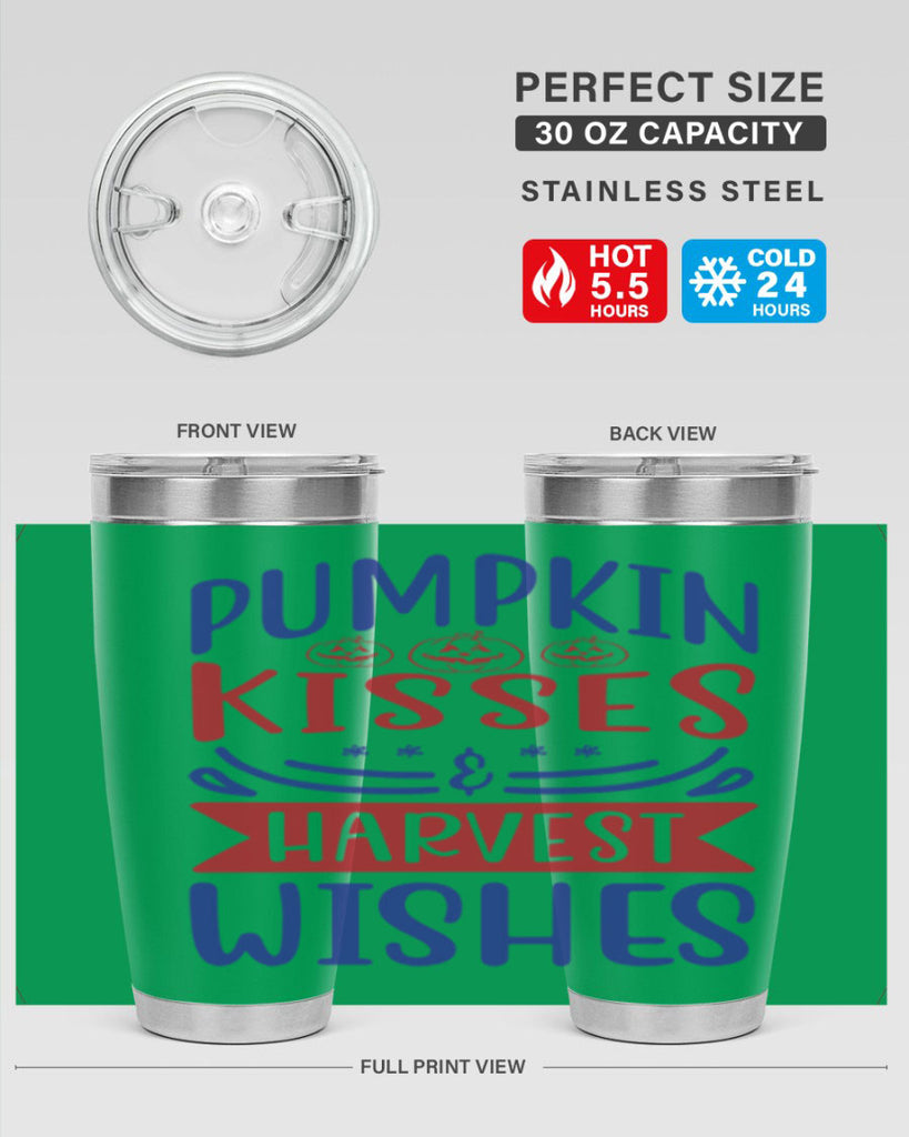 Pumpkin Kisses Harvest Wishes 522#- fall- Tumbler