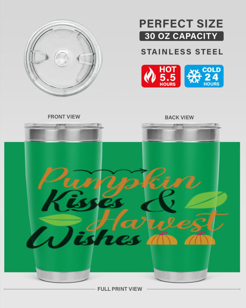 Pumpkin Kisses Harvest Wishes 523#- fall- Tumbler