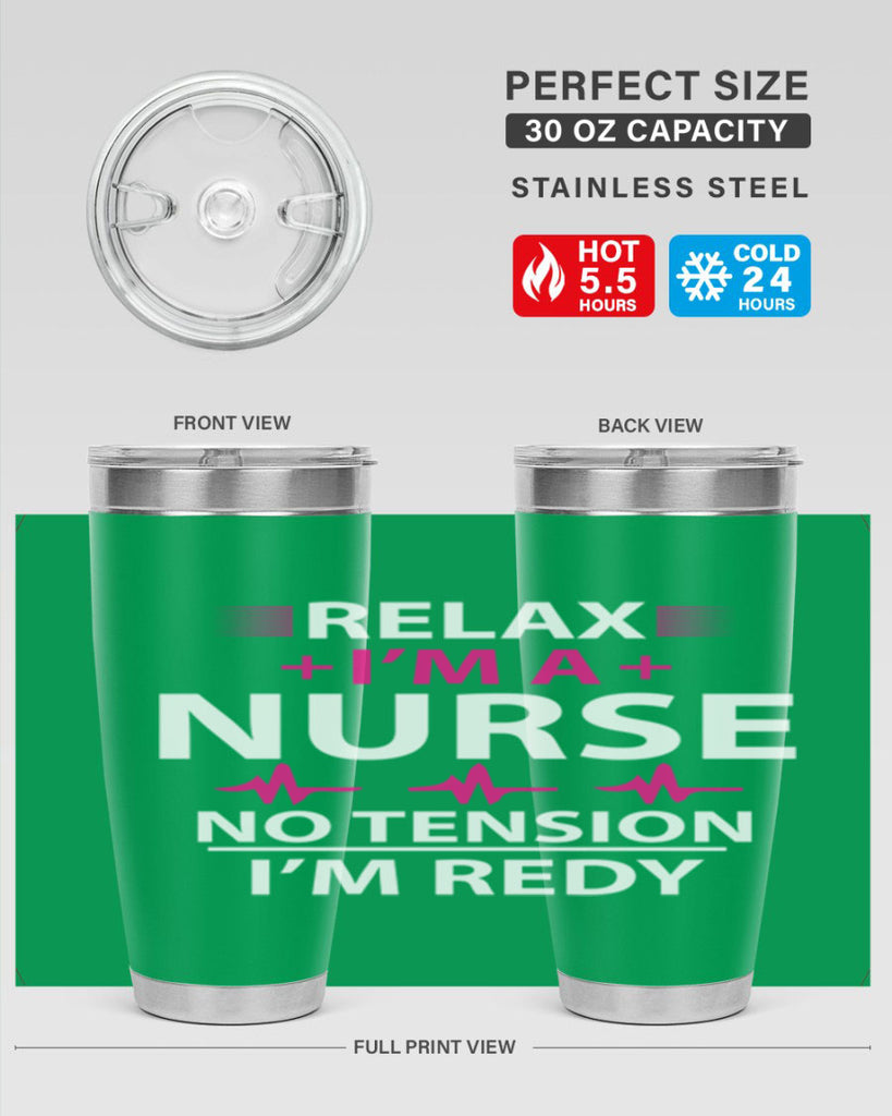 Relax i am nurse no tension Style 334#- nurse- tumbler