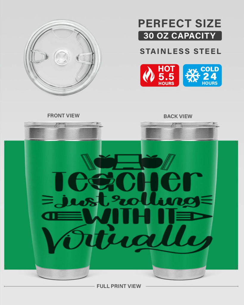Teacher Just Rolling Style 53#- teacher- tumbler