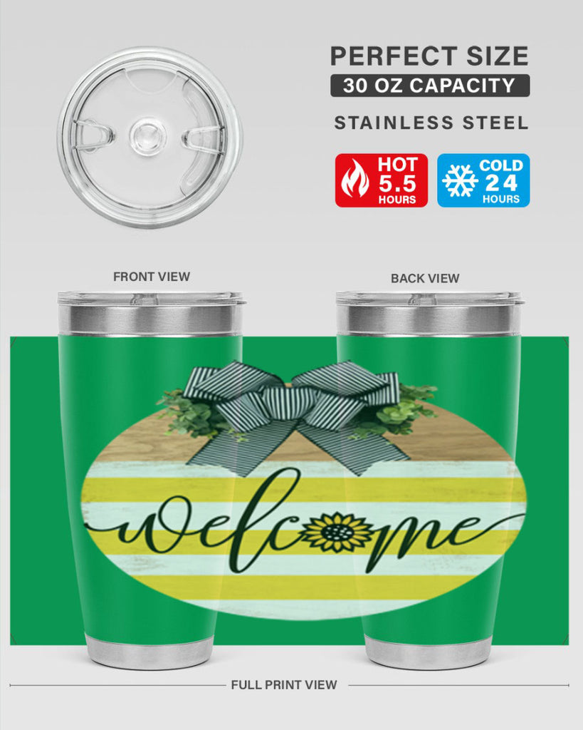 Welcome with sunflower Mockup591#- spring- Tumbler