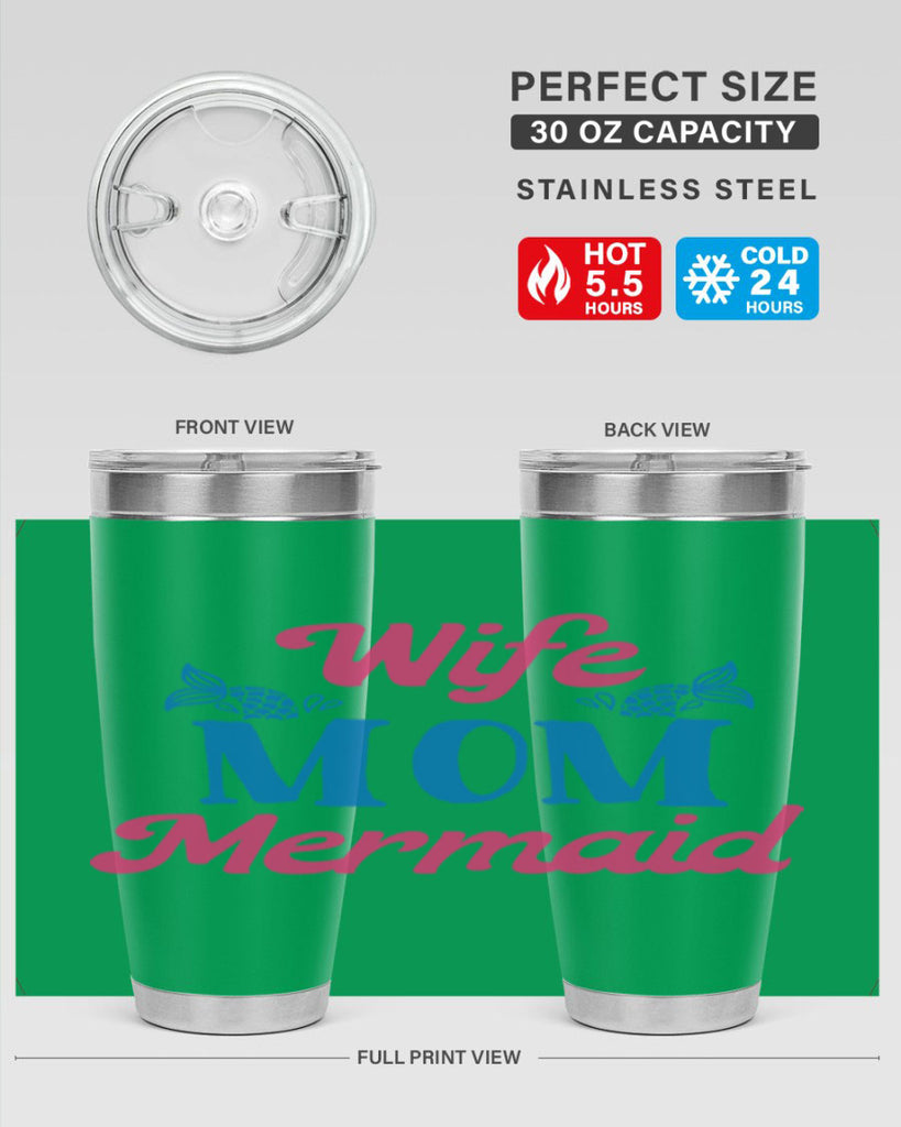 Wife Mom Mermaid 670#- mermaid- Tumbler