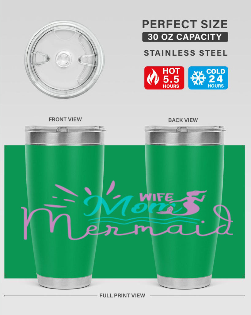 Wife Mom Mermaid 672#- mermaid- Tumbler
