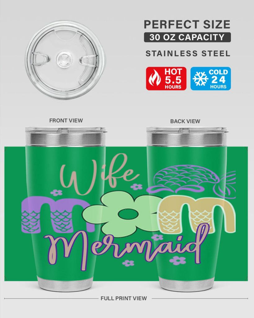 Wife Mom Mermaid 677#- mermaid- Tumbler