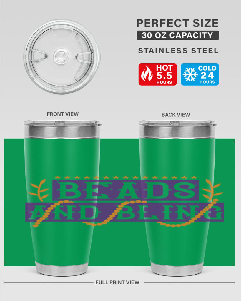 beads and bling 40#- mardi gras- Tumbler
