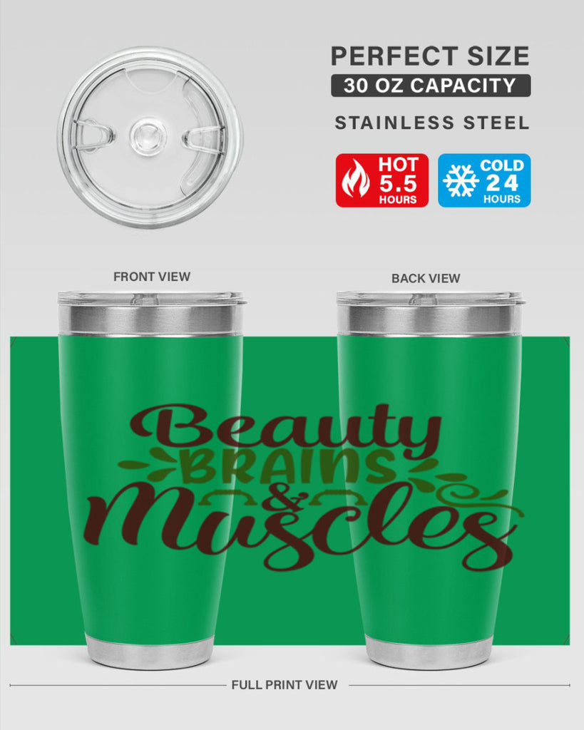 beauty brains muscles 52#- gym- Tumbler